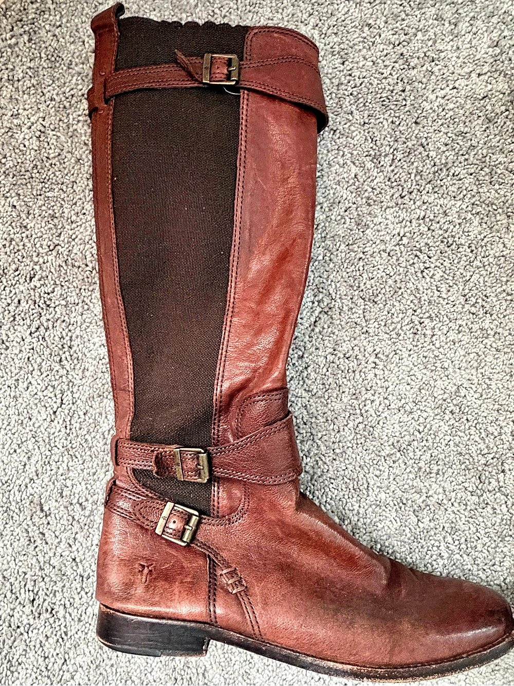 Frye Anna Tall Leather Boots Brown US 10M